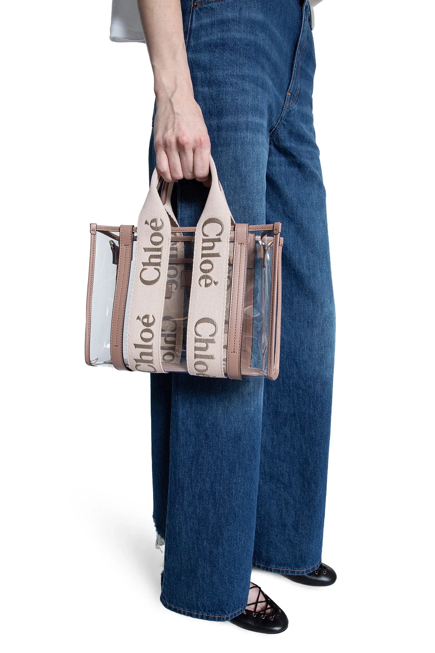 Woody small tote bag in jelly and leather - Antonioli.eu