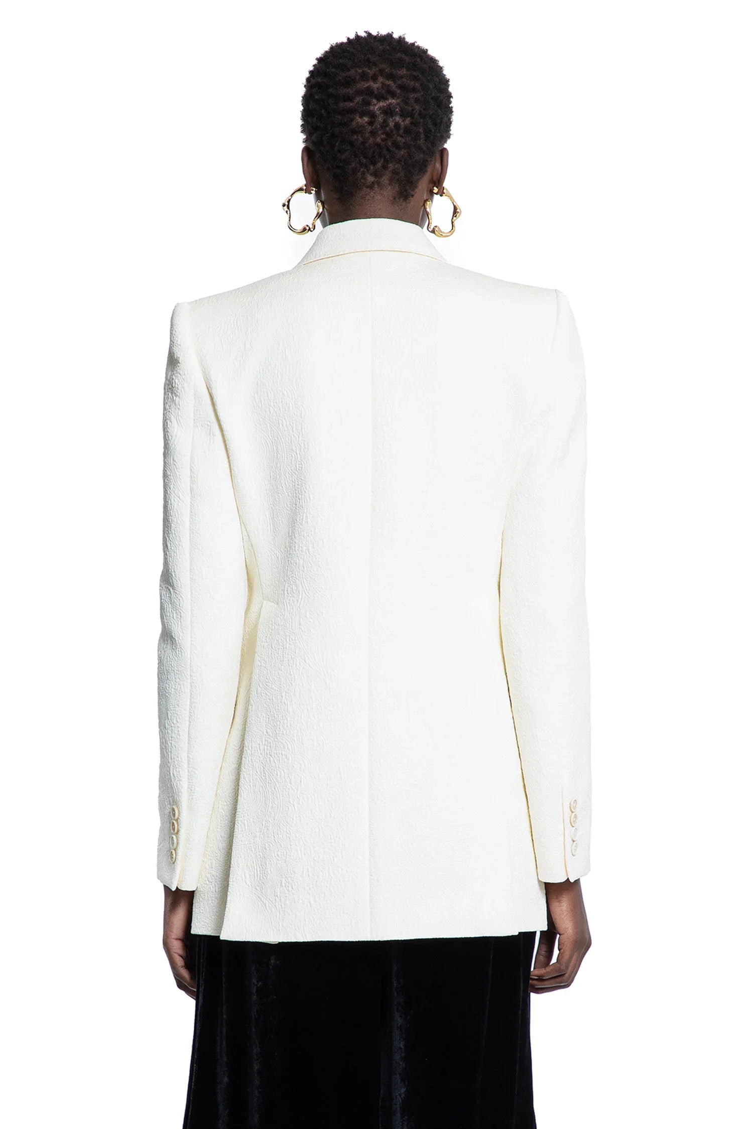 Cotton Nylon Jacquard Tailored Blazer - Antonioli.eu