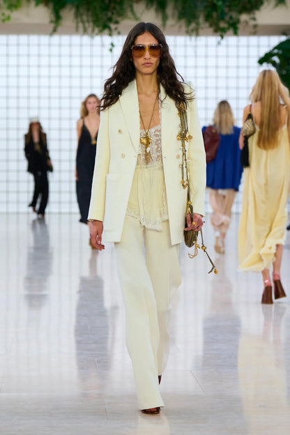 Cotton Nylon Jacquard Tailored Blazer - Antonioli.eu