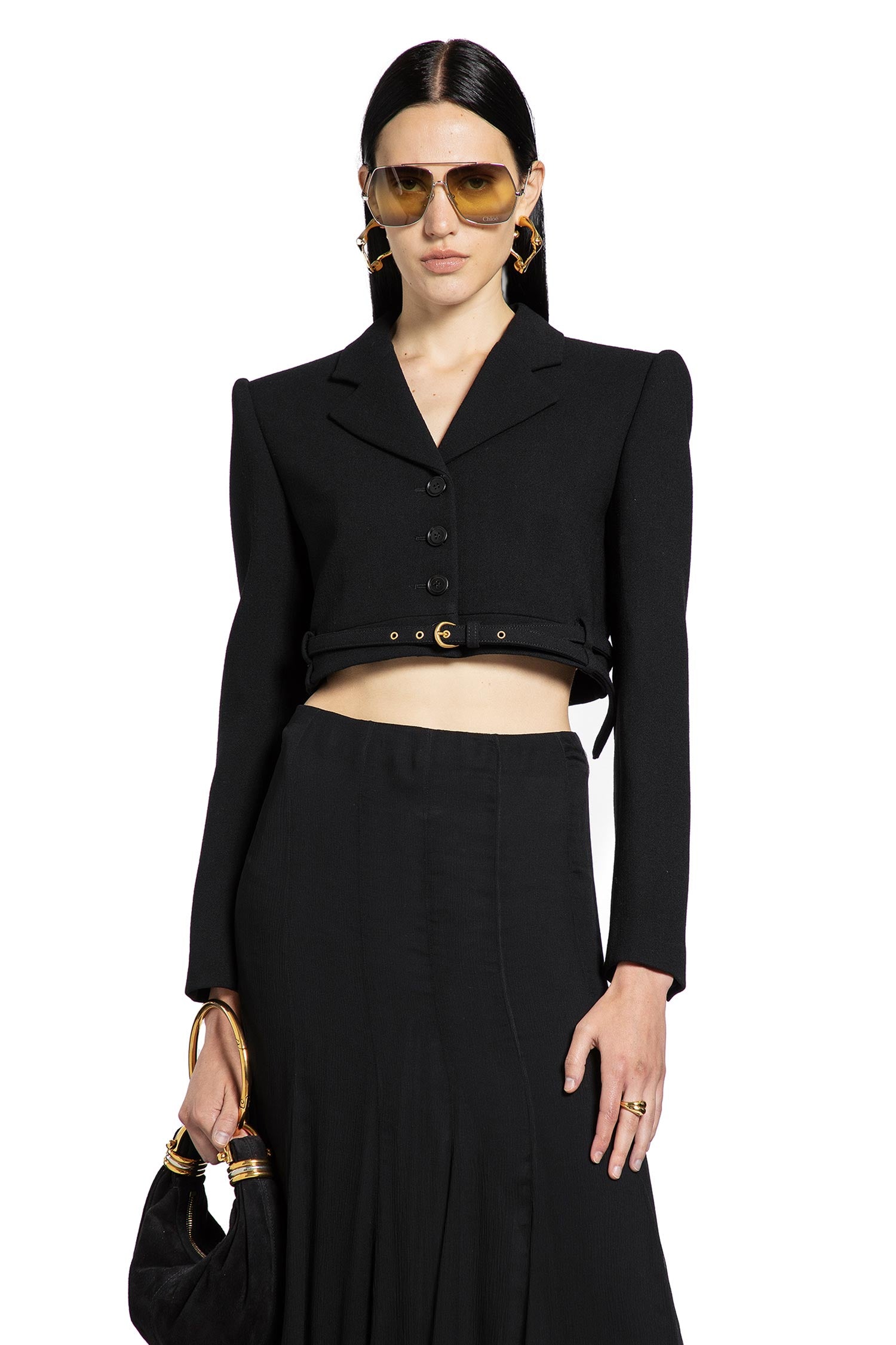 Cropped Spencer Jacket in Wool Crêpe - Antonioli.eu
