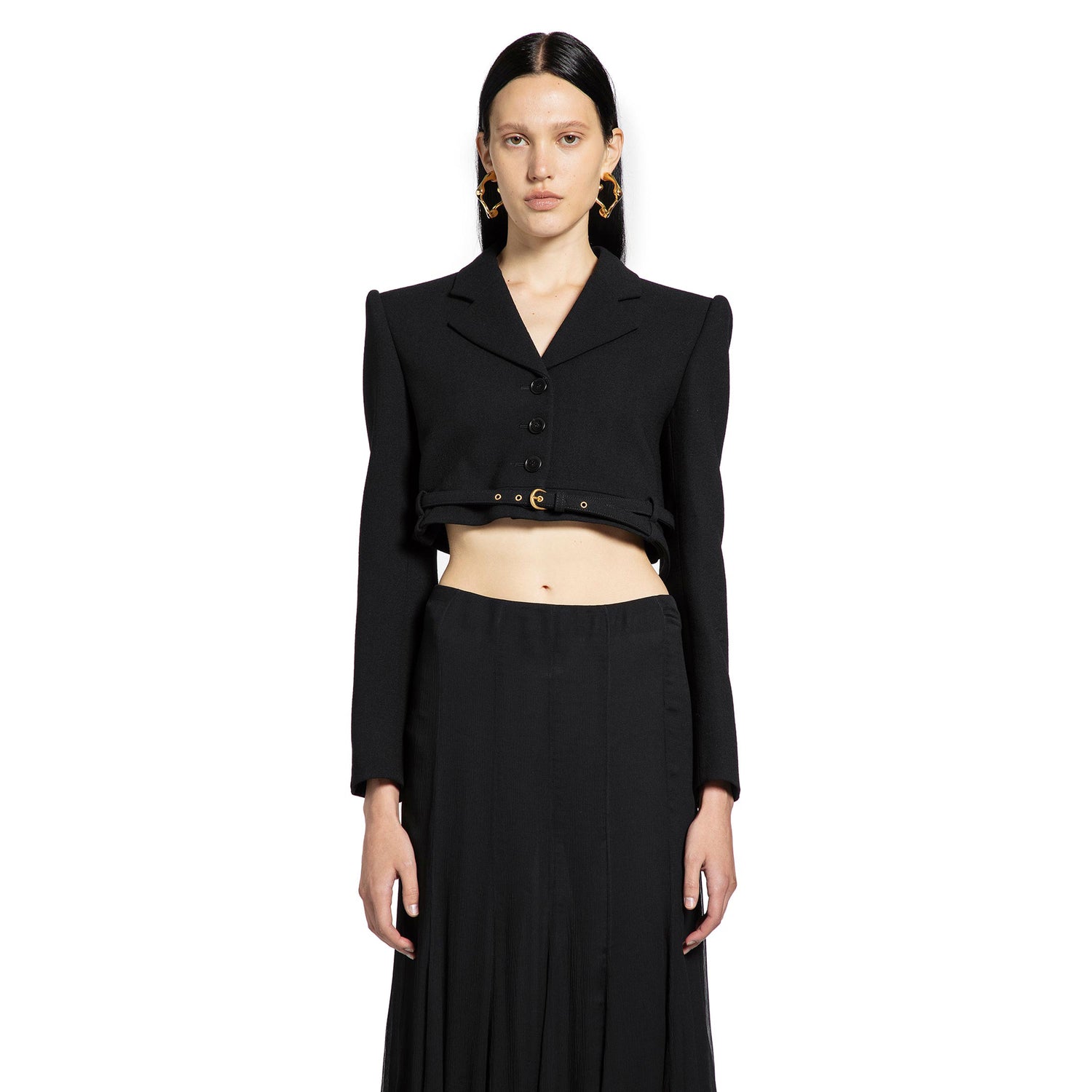 Cropped Spencer Jacket in Wool Crêpe - Antonioli.eu