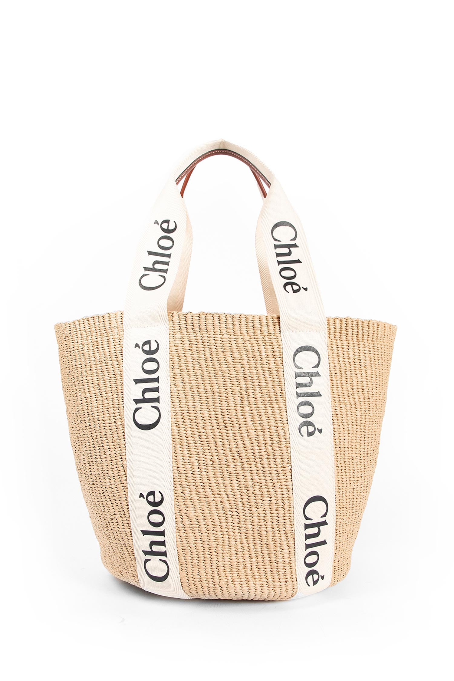 Woody Raffia Tote Bag
