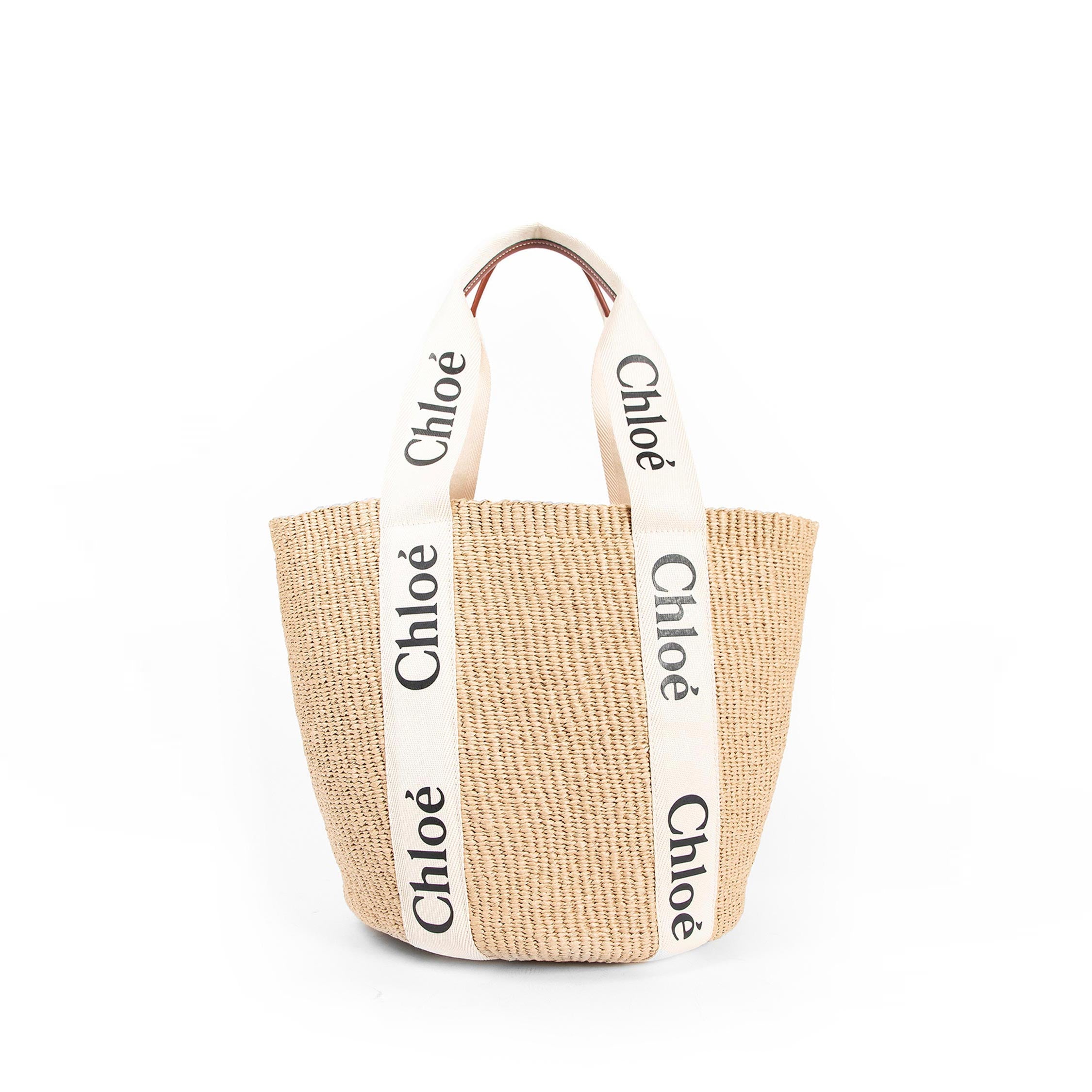Woody Raffia Tote Bag