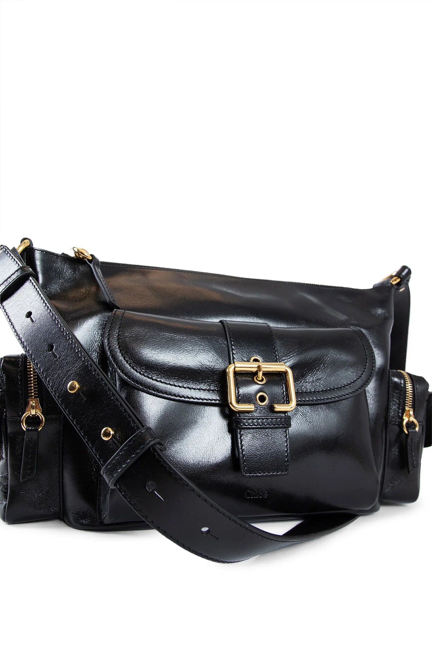 Small camera bag in shiny leather - Antonioli.eu
