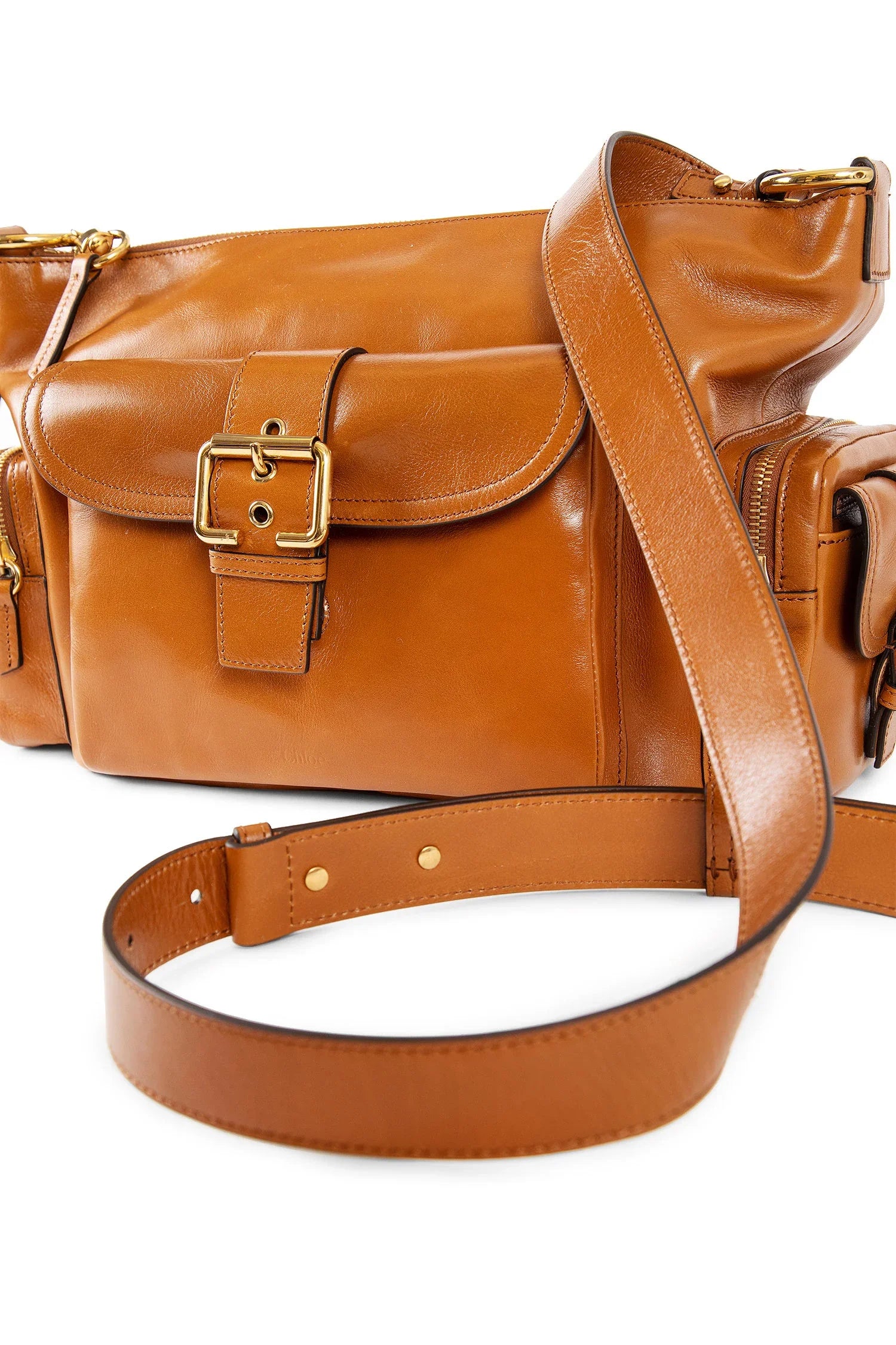 Small camera bag in shiny leather - Antonioli.eu