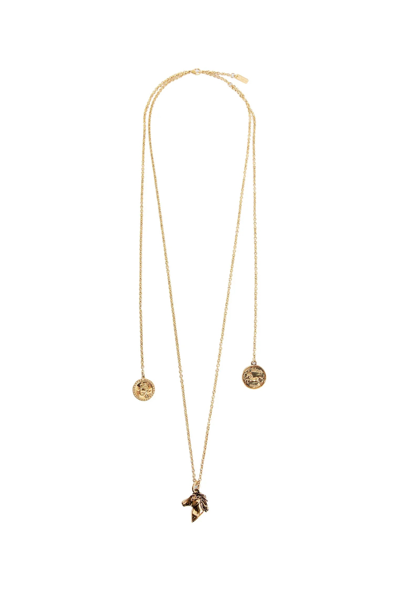 Chloé Charms necklace in vintage gold brass - Antonioli.eu