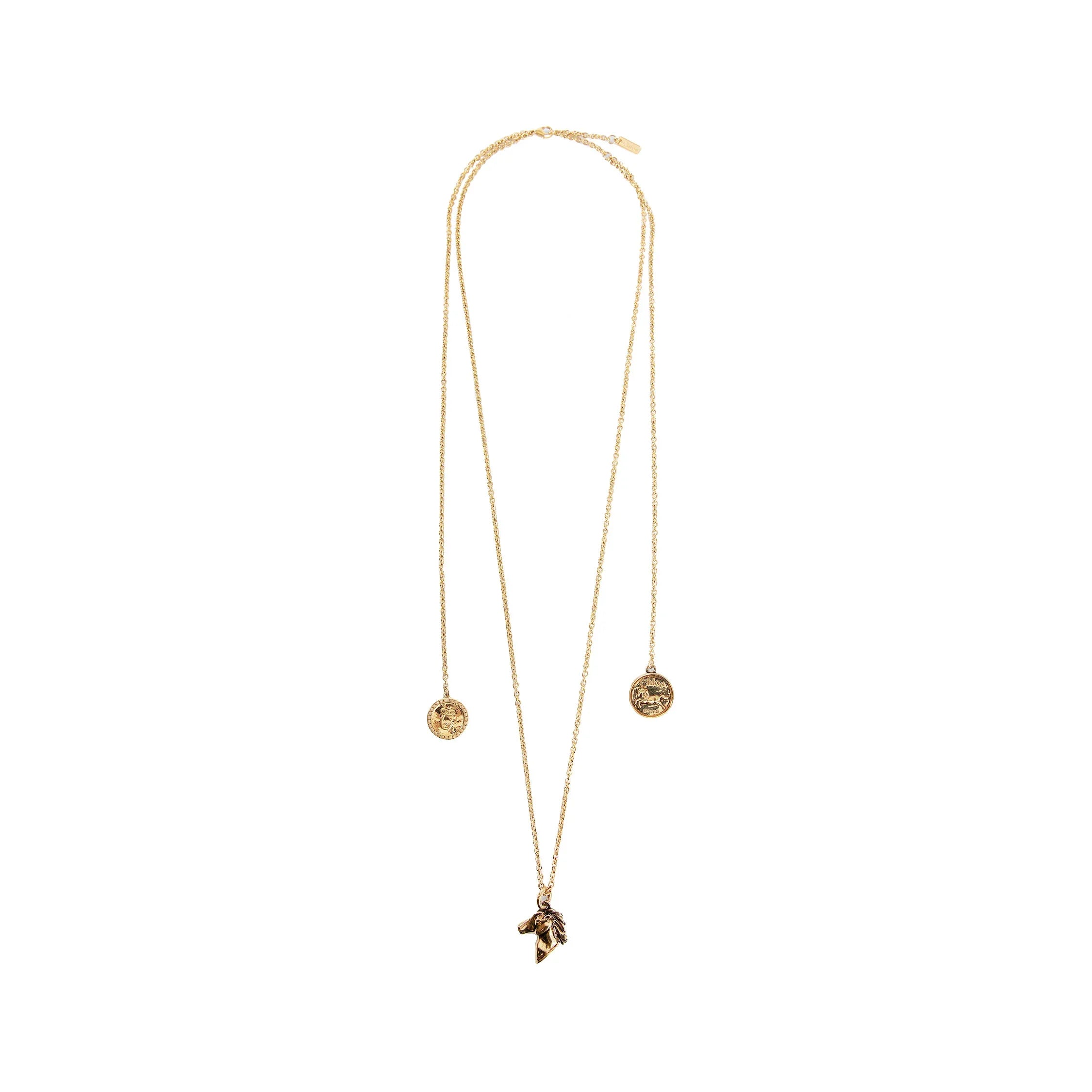 Chloé Charms necklace in vintage gold brass - Antonioli.eu