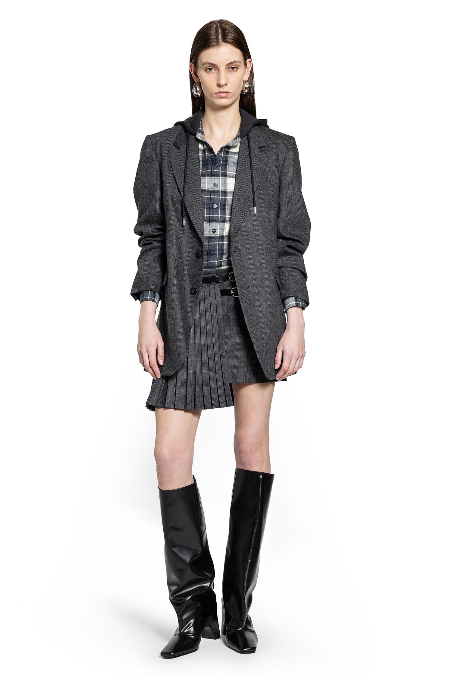 Pleated Uniform Mini Skirt