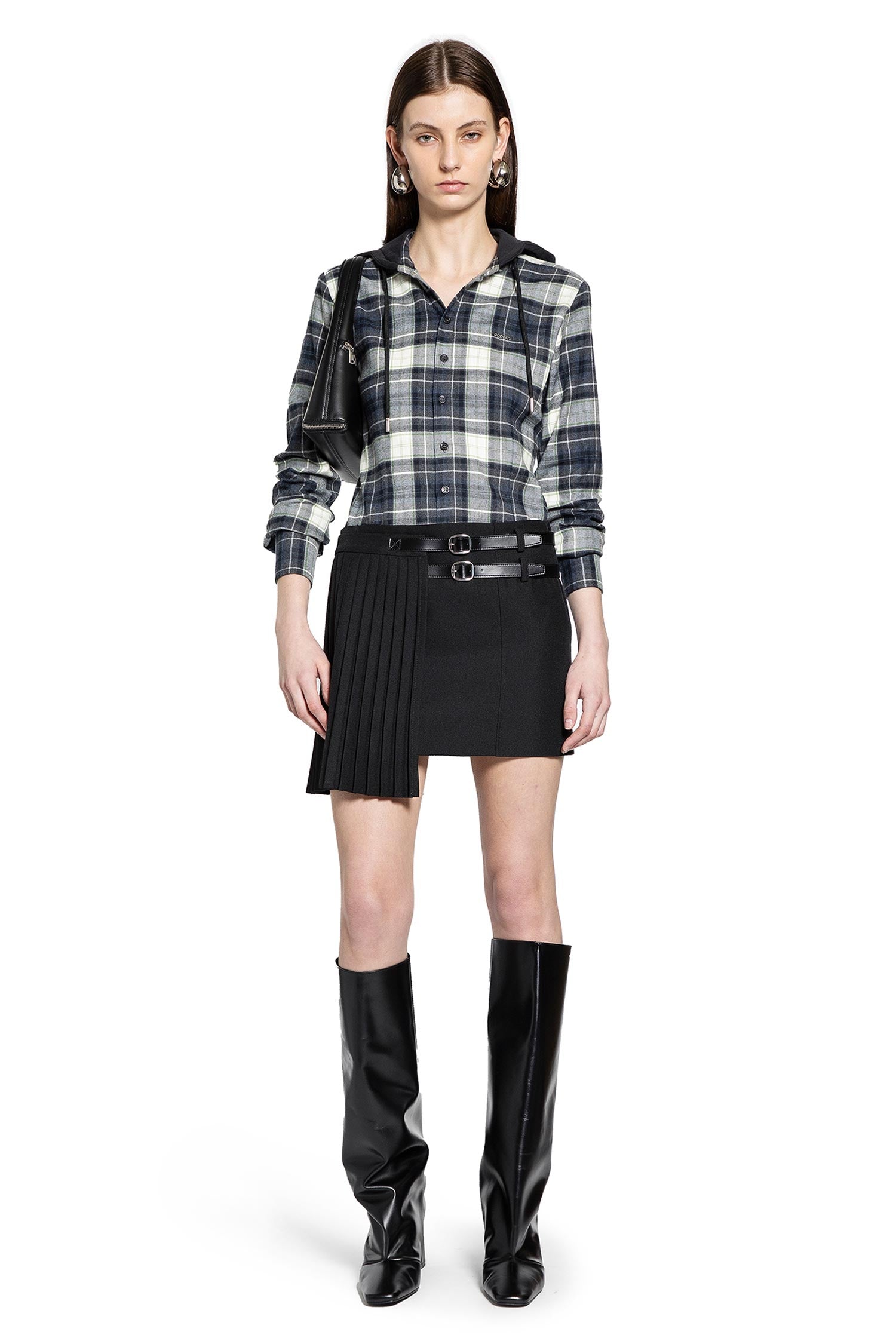 Pleated Uniform Mini Skirt