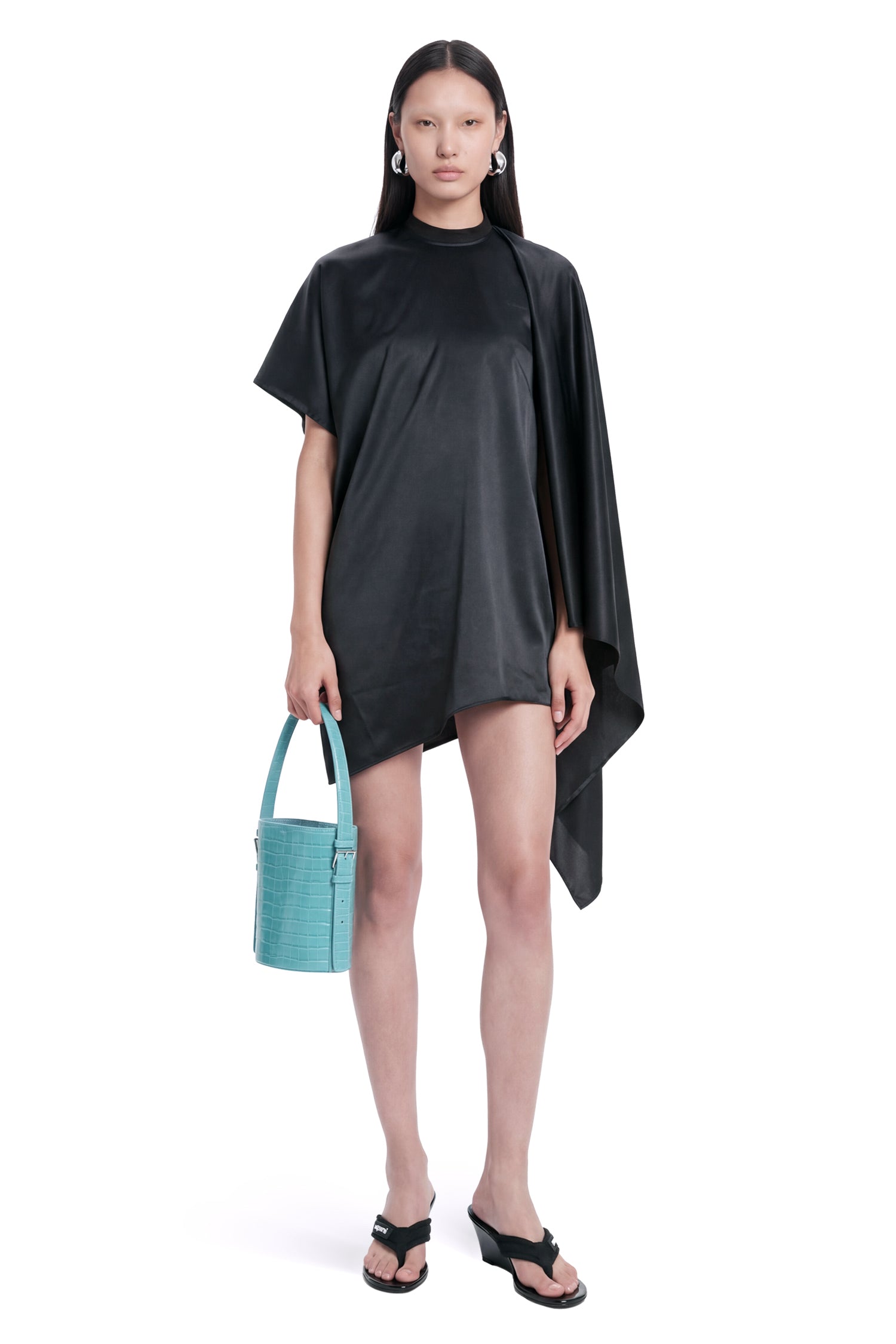 black tailored mini dress TAILORED STRUCTURED MINI DRESS