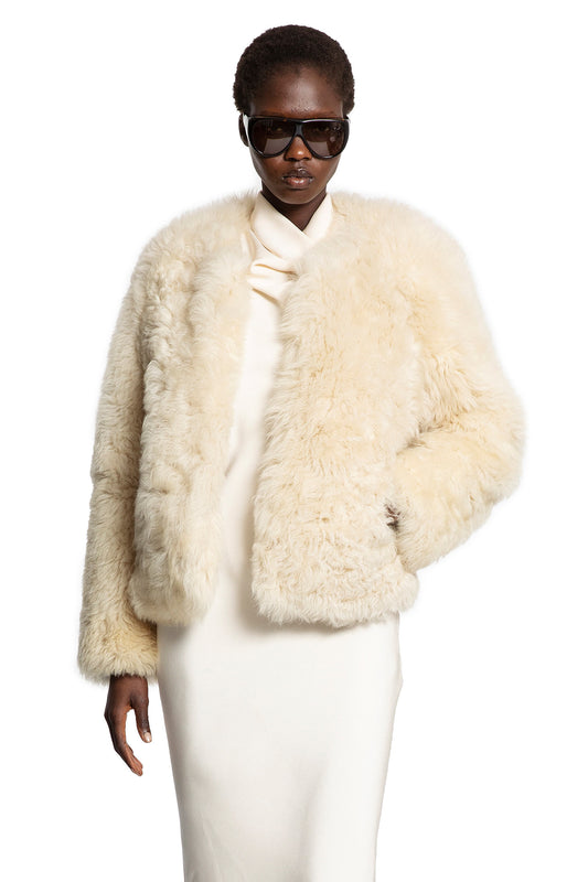 Collarless Shearling Jacket - Antonioli.eu