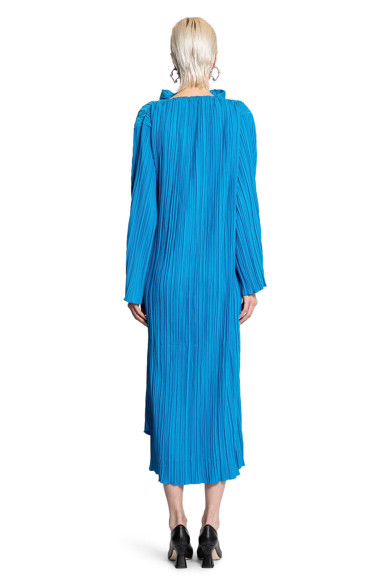 Pleated Dress with Twisted Waist