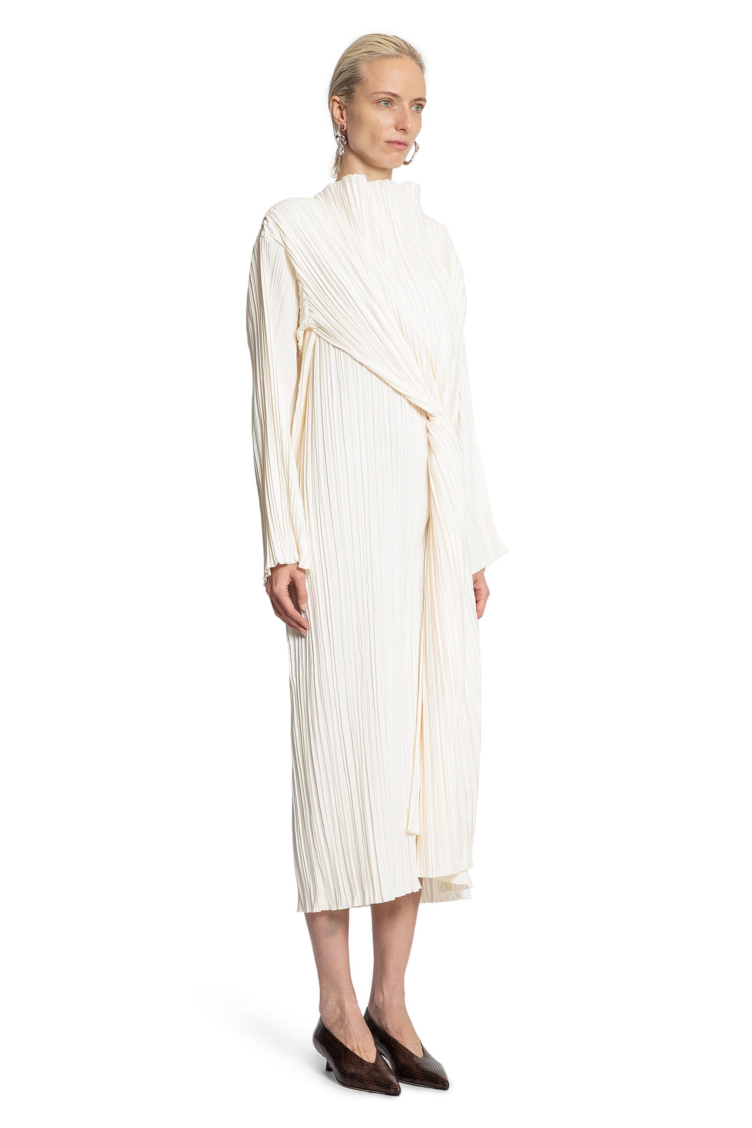 Pleated Dress with Twisted Waist - Antonioli.eu