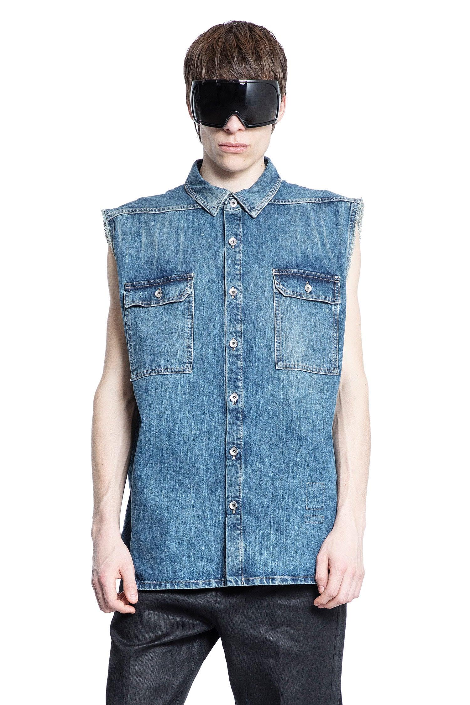 RICK OWENS DRKSHDW MAN BLUE VESTS - Antonioli.eu