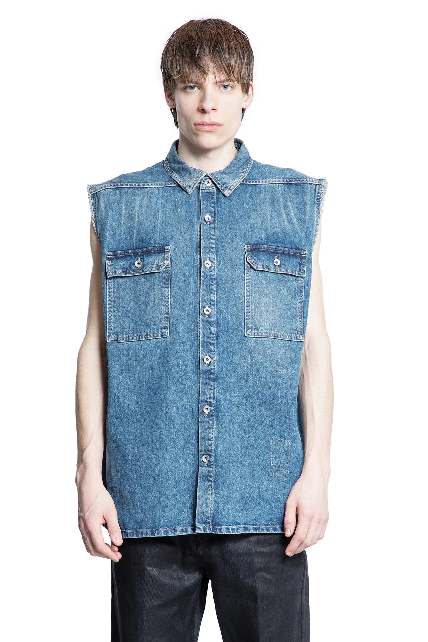 RICK OWENS DRKSHDW MAN BLUE VESTS - Antonioli.eu