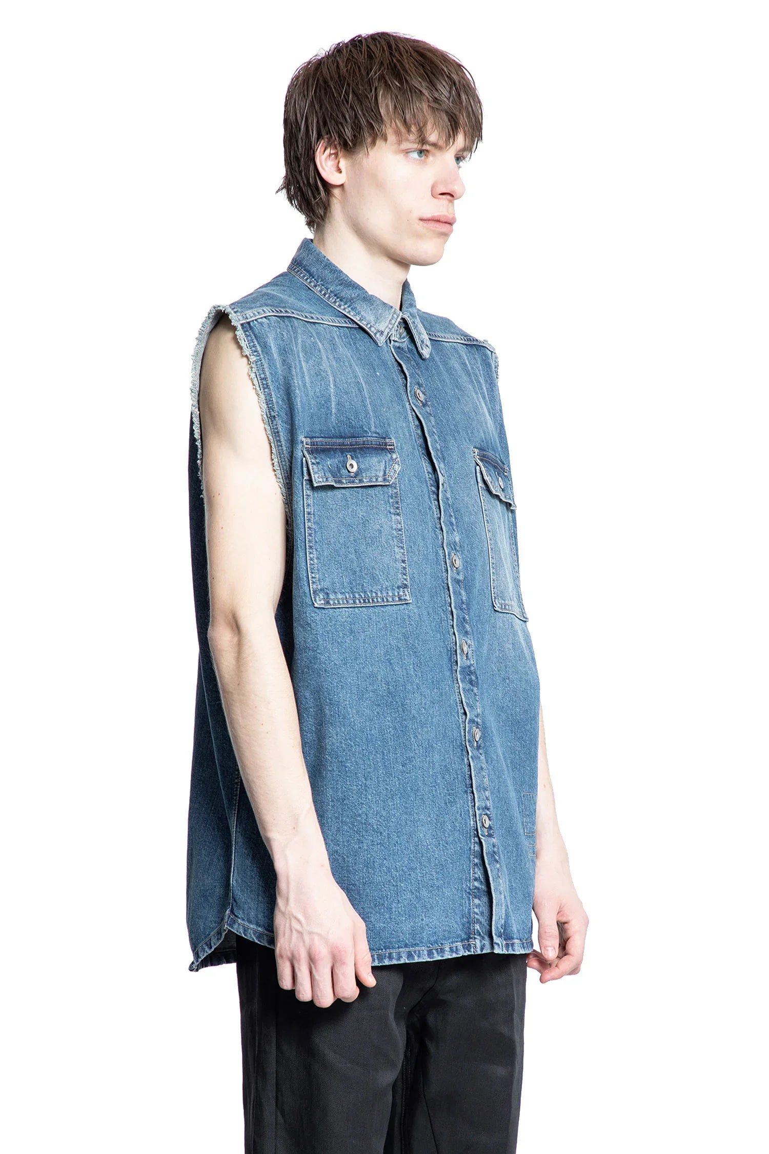 RICK OWENS DRKSHDW MAN BLUE VESTS - Antonioli.eu