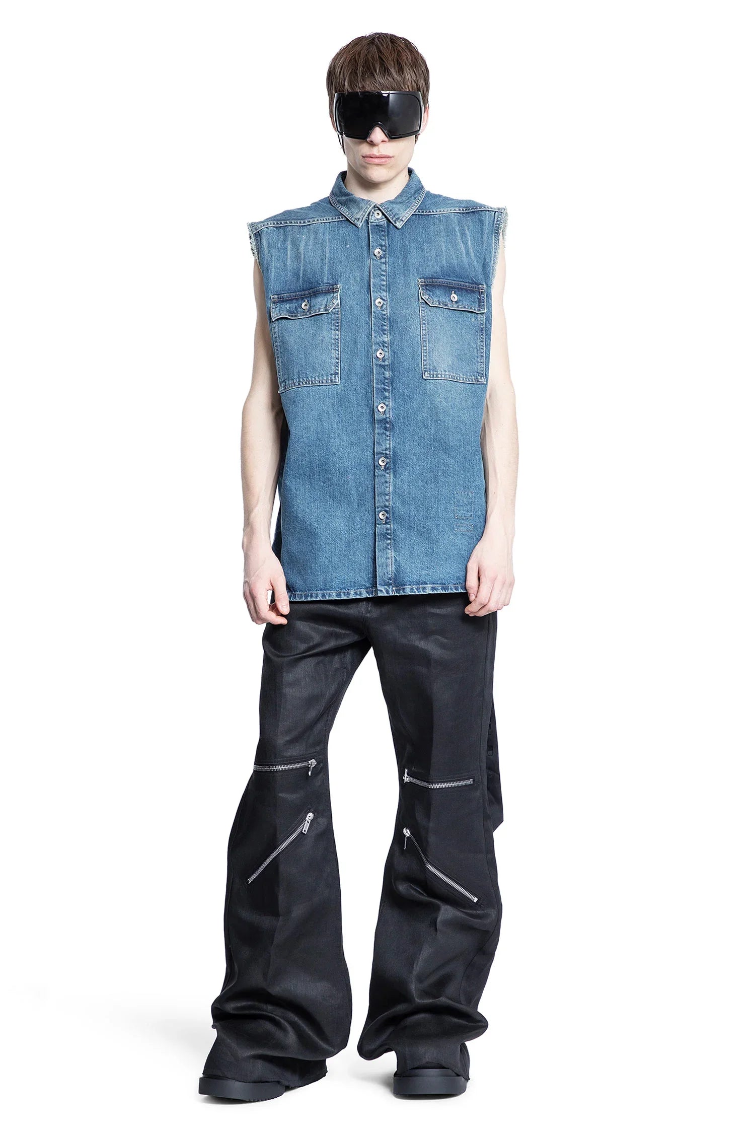 RICK OWENS DRKSHDW MAN BLUE VESTS - Antonioli.eu