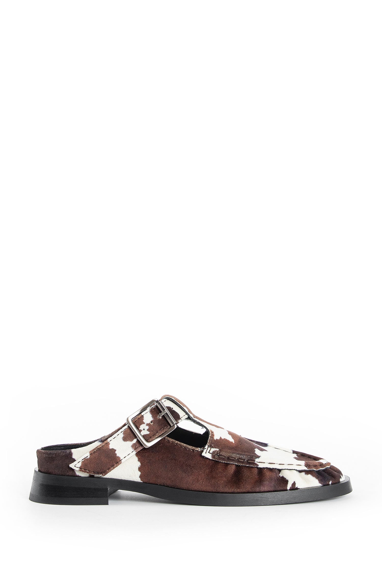 Gianna Cow Buckled Mules - Antonioli.eu