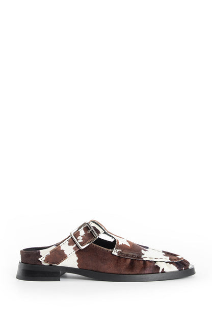 Gianna Cow Buckled Mules - Antonioli.eu
