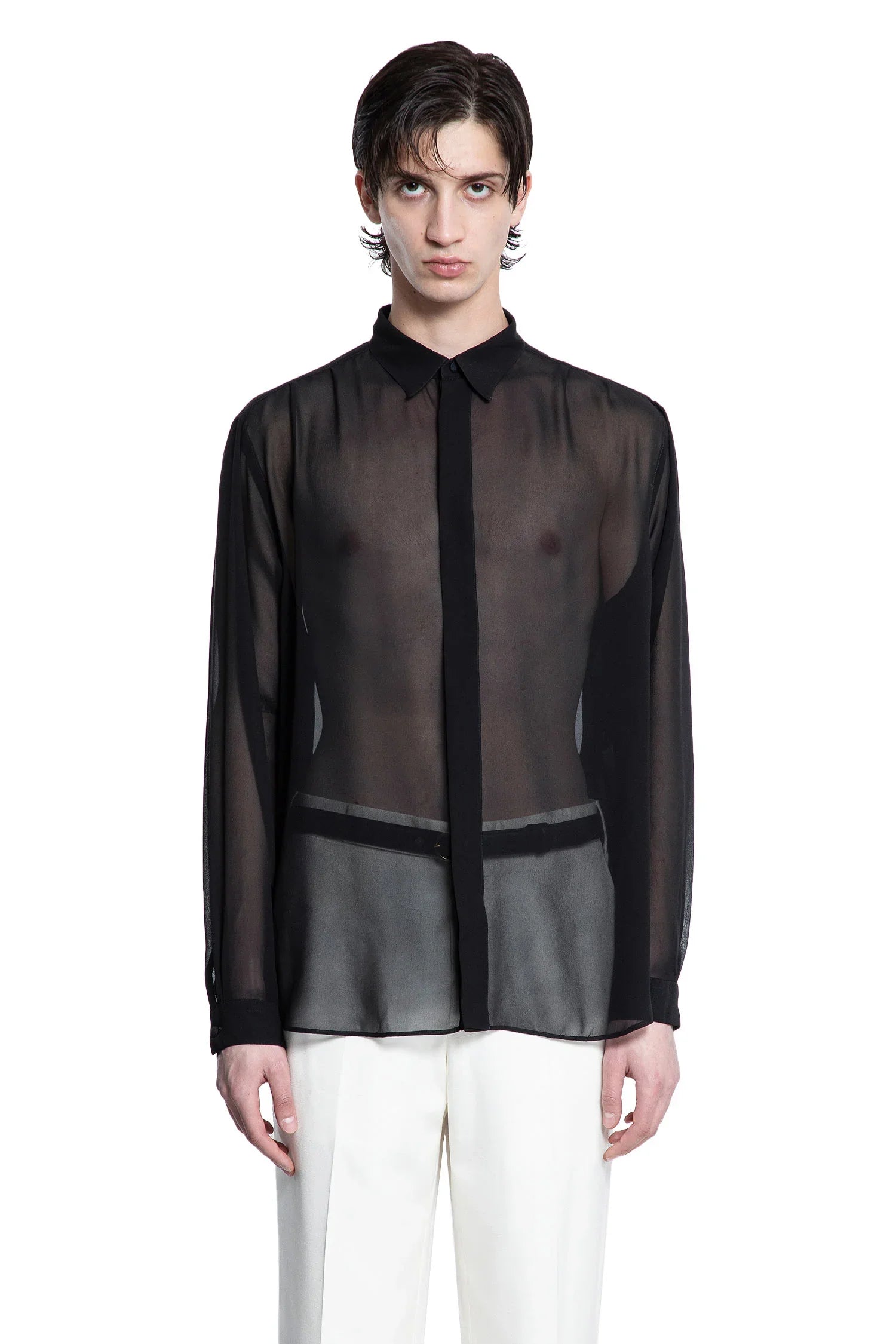 Silk Chiffon Long Sleeve Shirt - Antonioli.eu