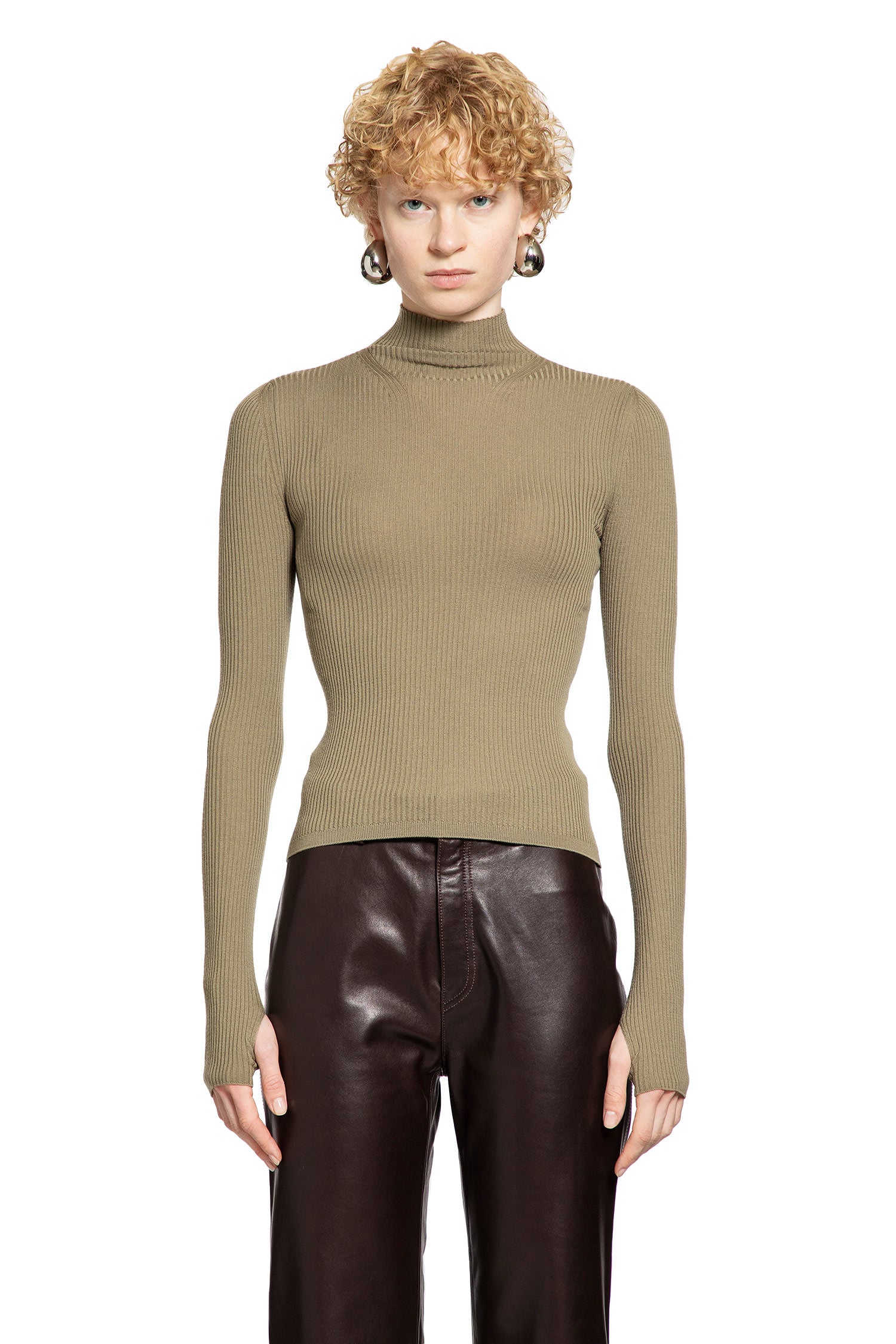 Ribbed Turtleneck Top