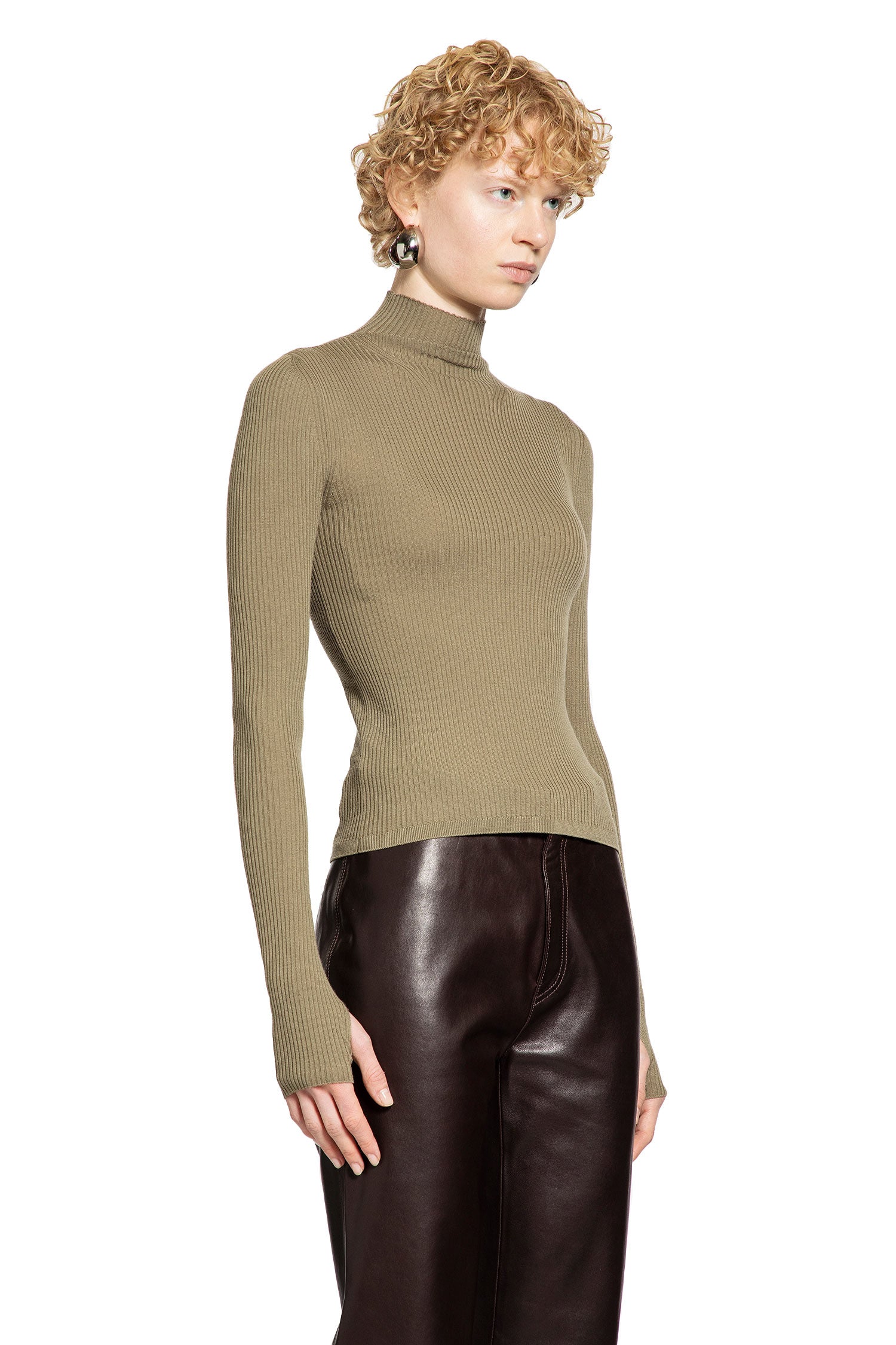 Ribbed Turtleneck Top