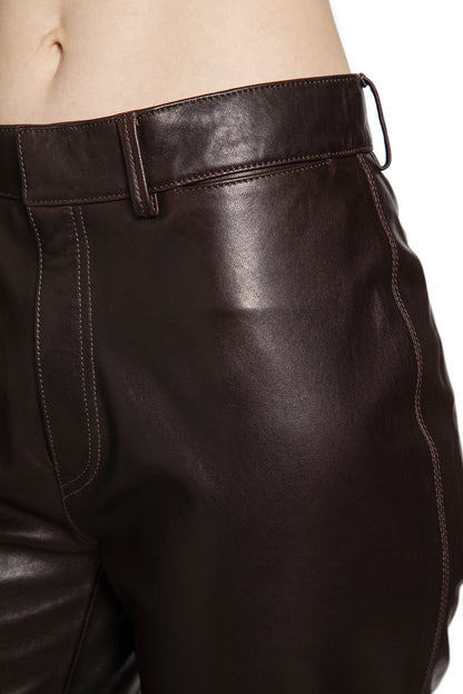 Flared Trousers In Leather