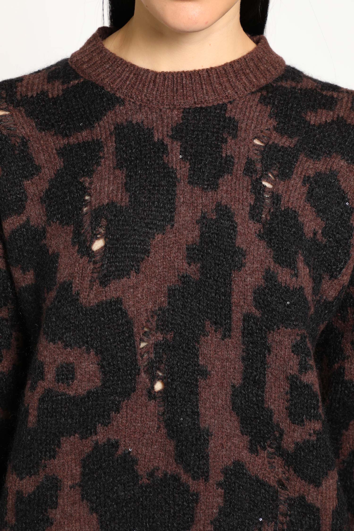 LANEUS WOMAN BROWN KNITWEAR