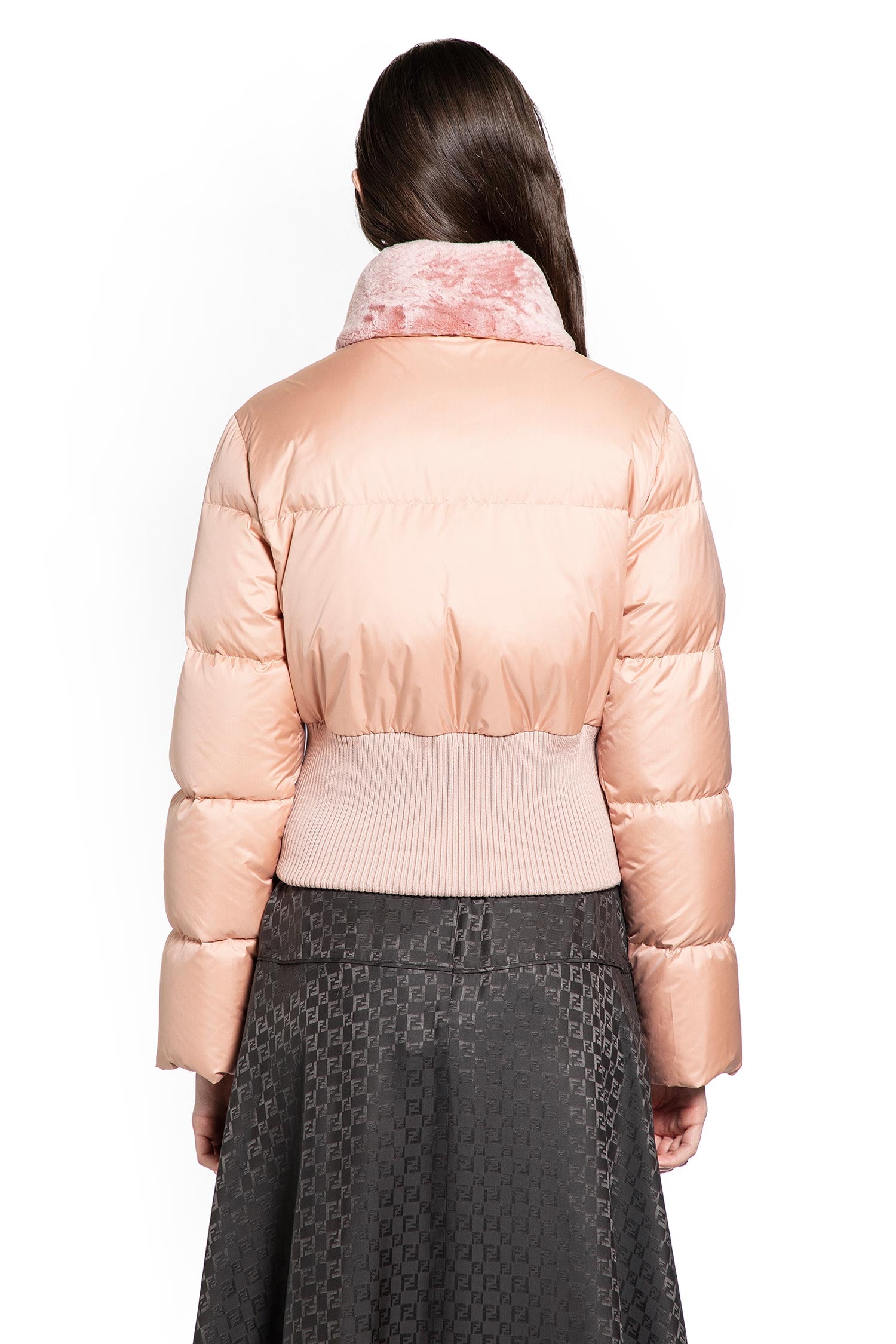 Nylon and Shearling Down Jacket