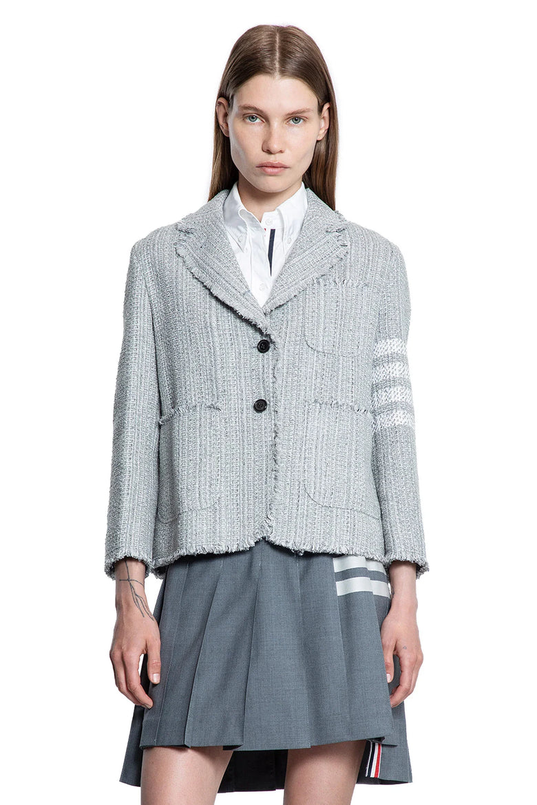 Tweed Fray 4-Bar Cropped Sportcoat - Antonioli.eu