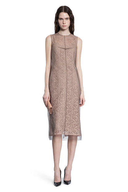 Floral Lace and Tulle Midi Dress - Antonioli.eu