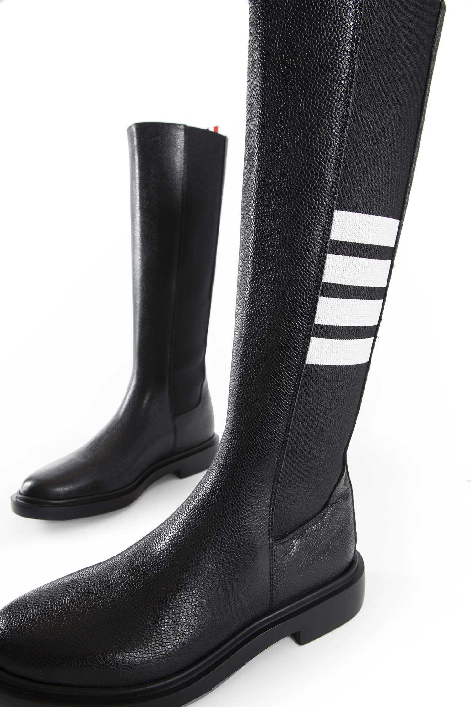 Pebble Grain 4-Bar Knee High Chelsea Boots - Antonioli.eu