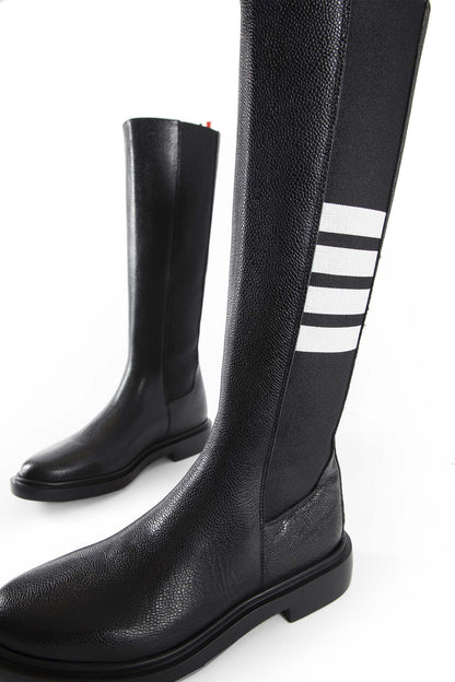 Pebble Grain 4-Bar Knee High Chelsea Boots - Antonioli.eu