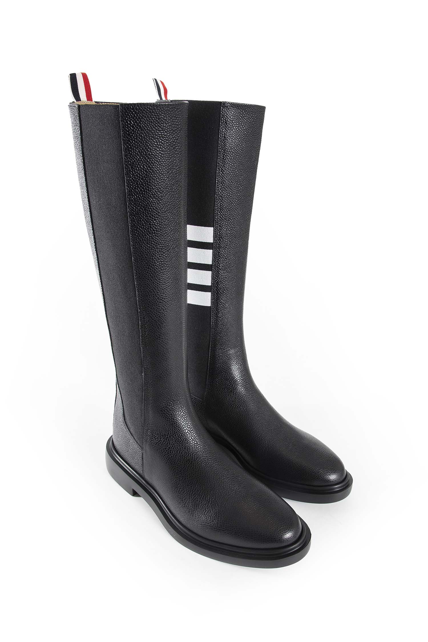 Pebble Grain 4-Bar Knee High Chelsea Boots - Antonioli.eu
