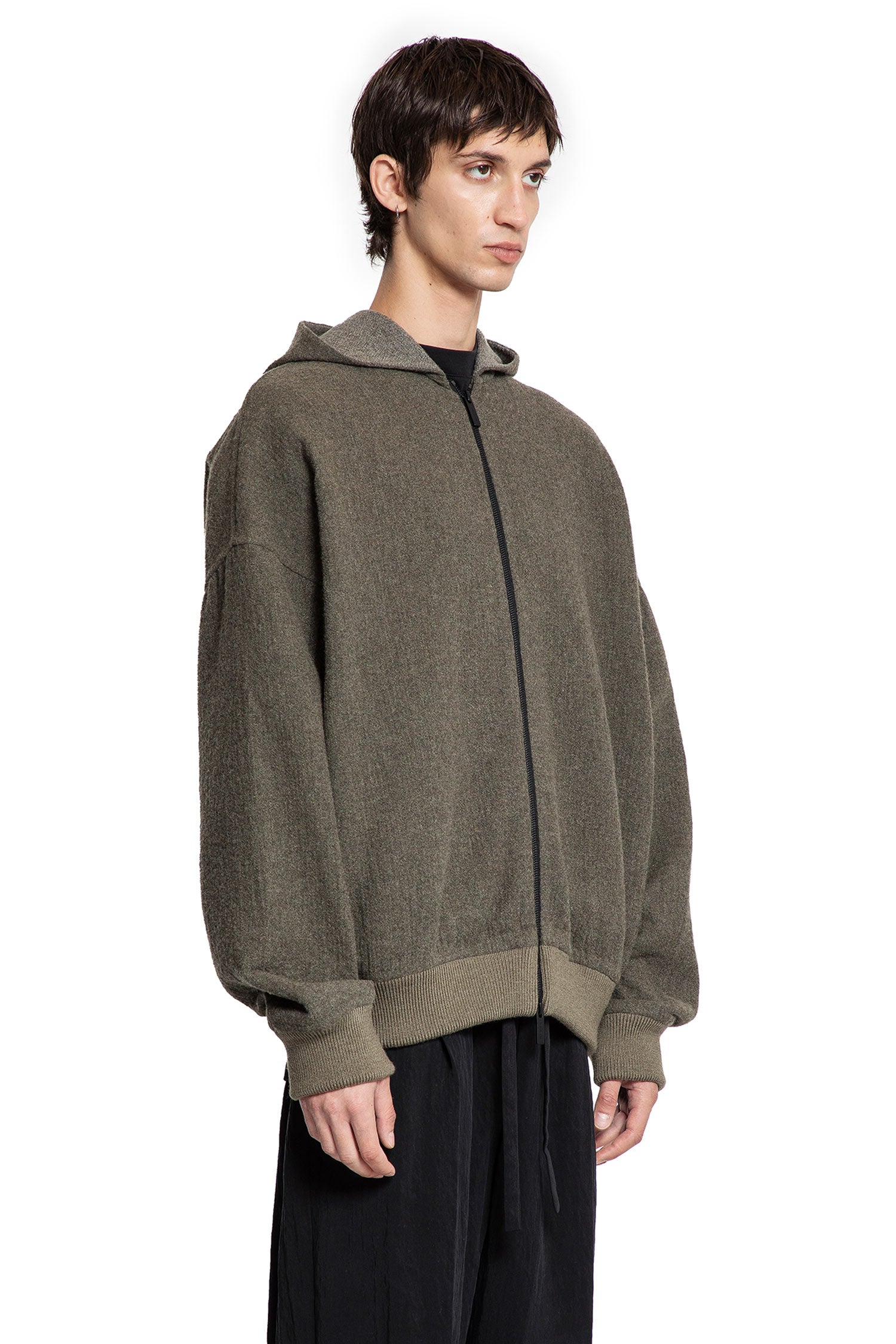 Double Wool Zip-Up Hoodie