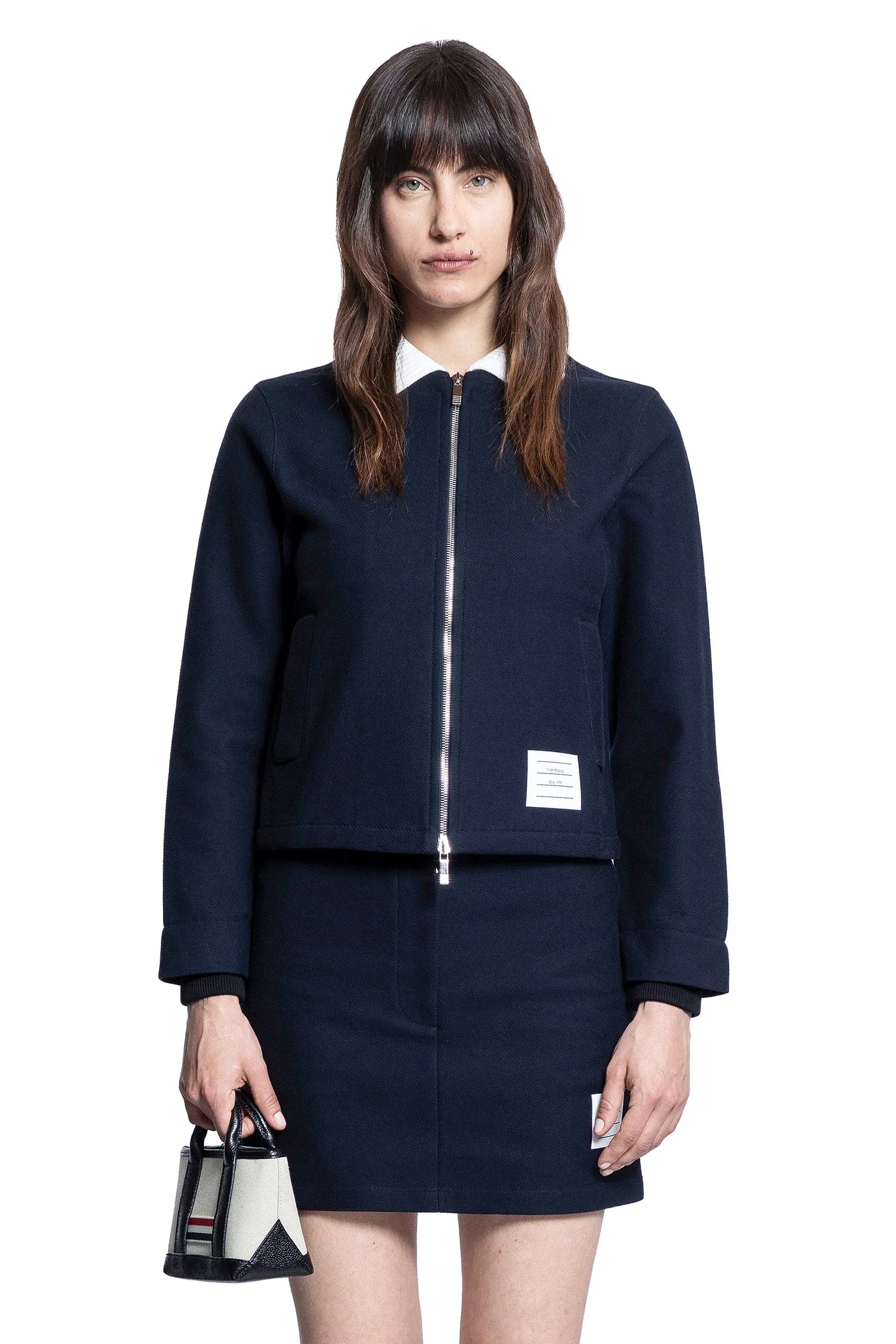 Cotton jacket with contrast collar - Antonioli.eu