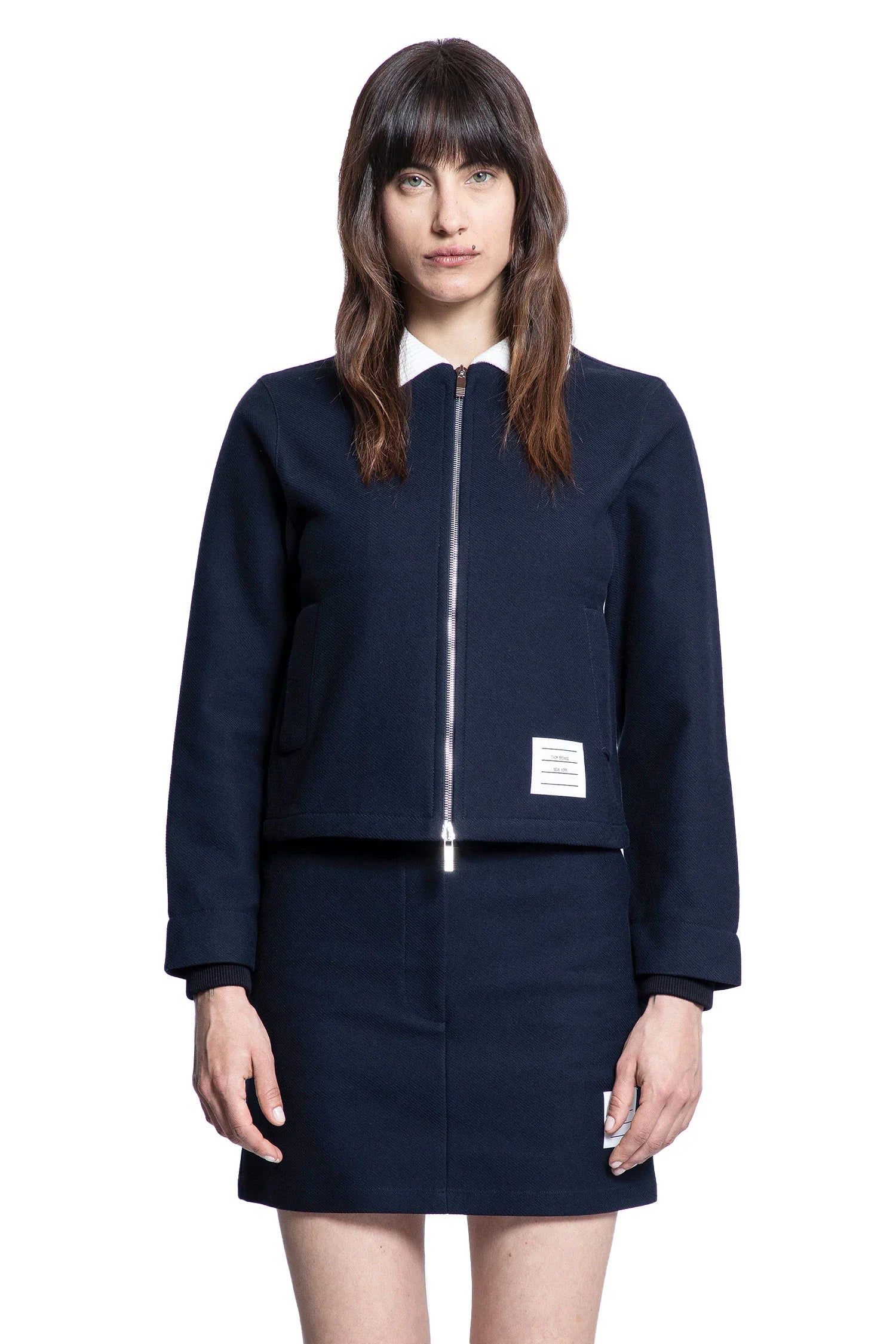 Cotton jacket with contrast collar - Antonioli.eu
