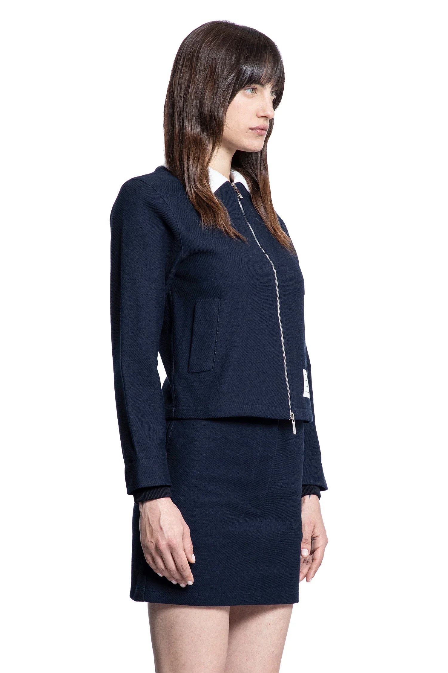 Cotton jacket with contrast collar - Antonioli.eu