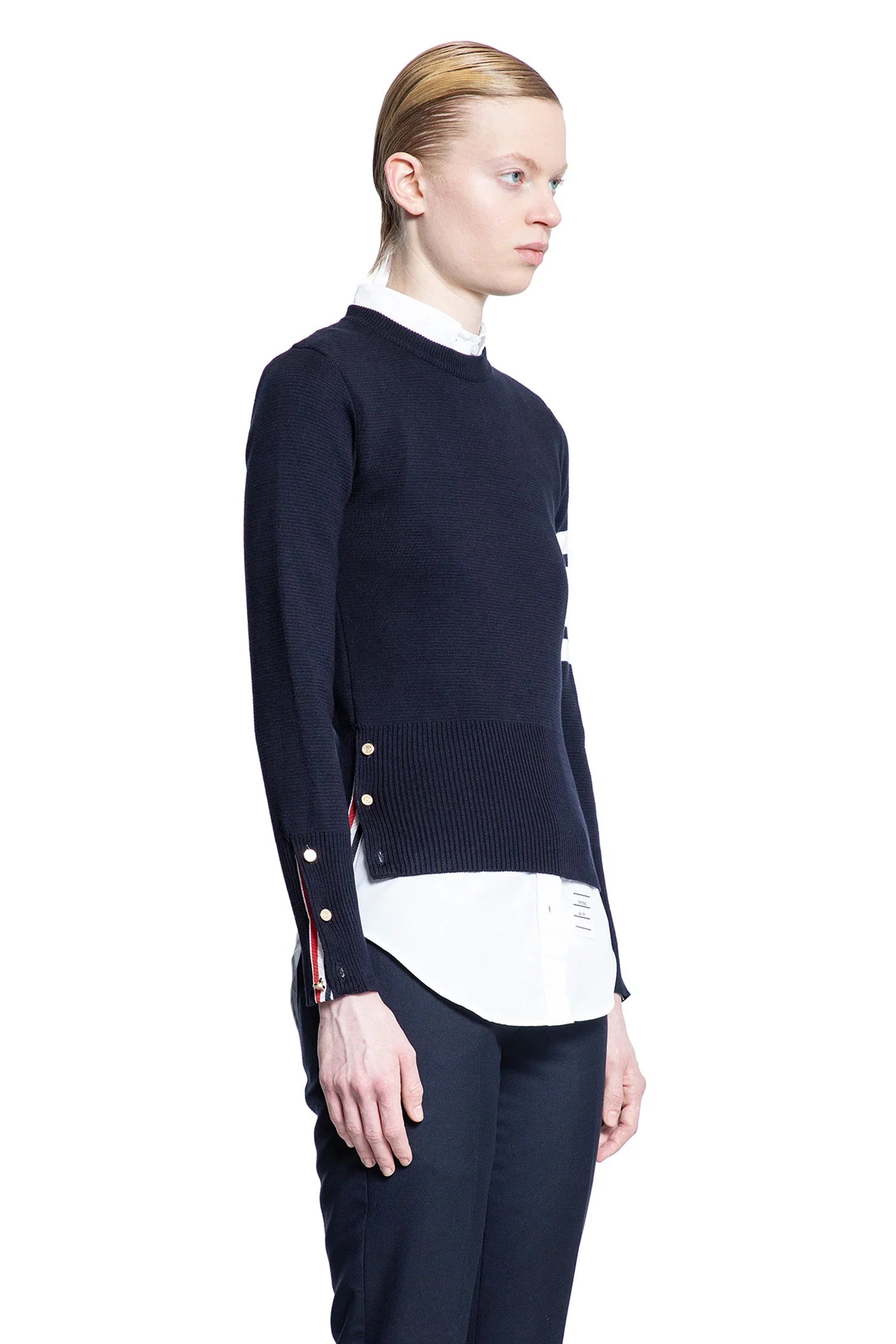 THOM BROWNE WOMAN BLUE KNITWEAR - Antonioli.eu