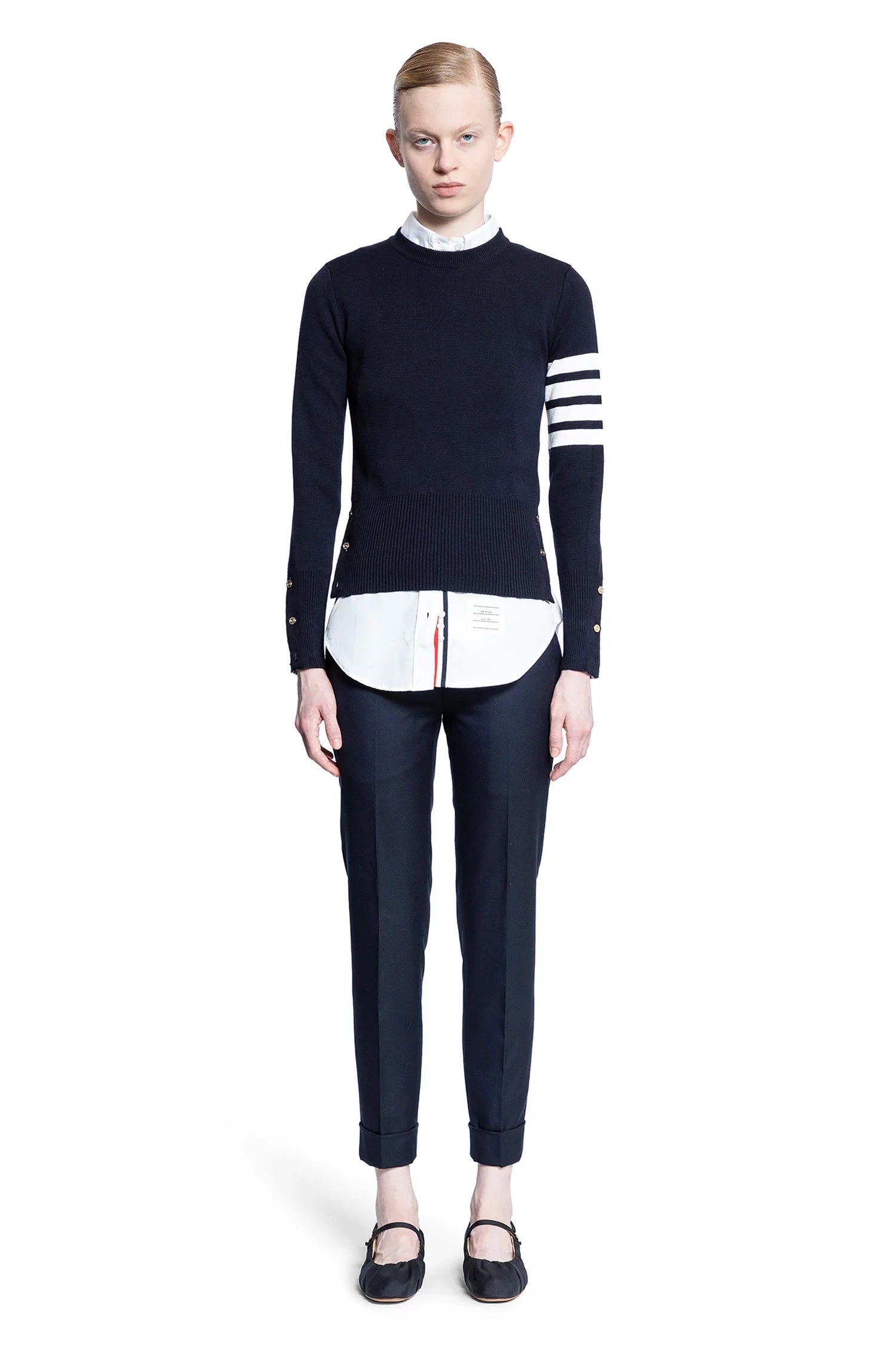 THOM BROWNE WOMAN BLUE KNITWEAR - Antonioli.eu