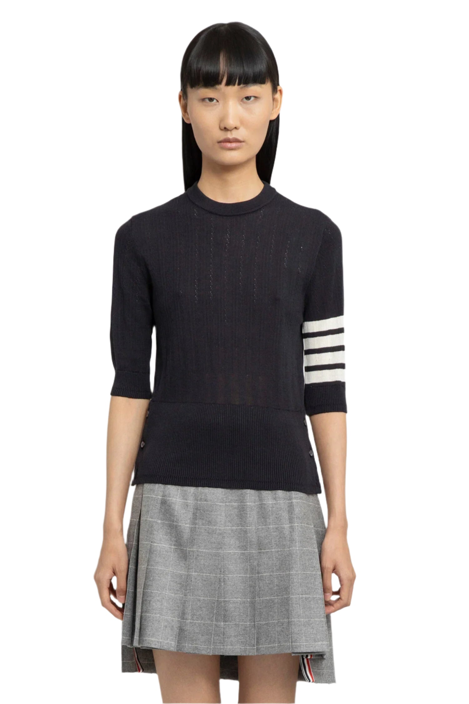 THOM BROWNE WOMAN BLUE KNITWEAR - Antonioli.eu