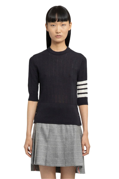 THOM BROWNE WOMAN BLUE KNITWEAR - Antonioli.eu