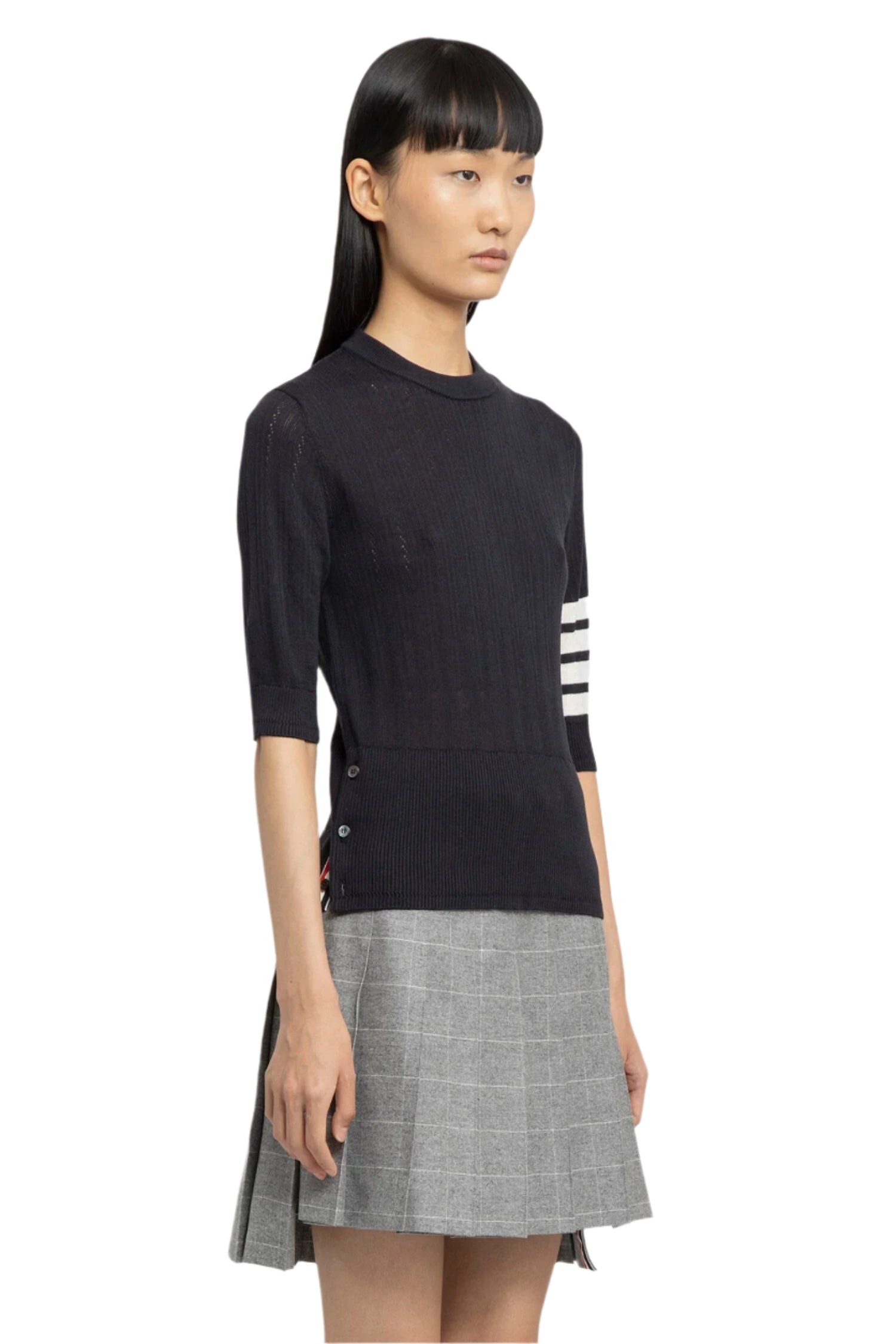 THOM BROWNE WOMAN BLUE KNITWEAR - Antonioli.eu