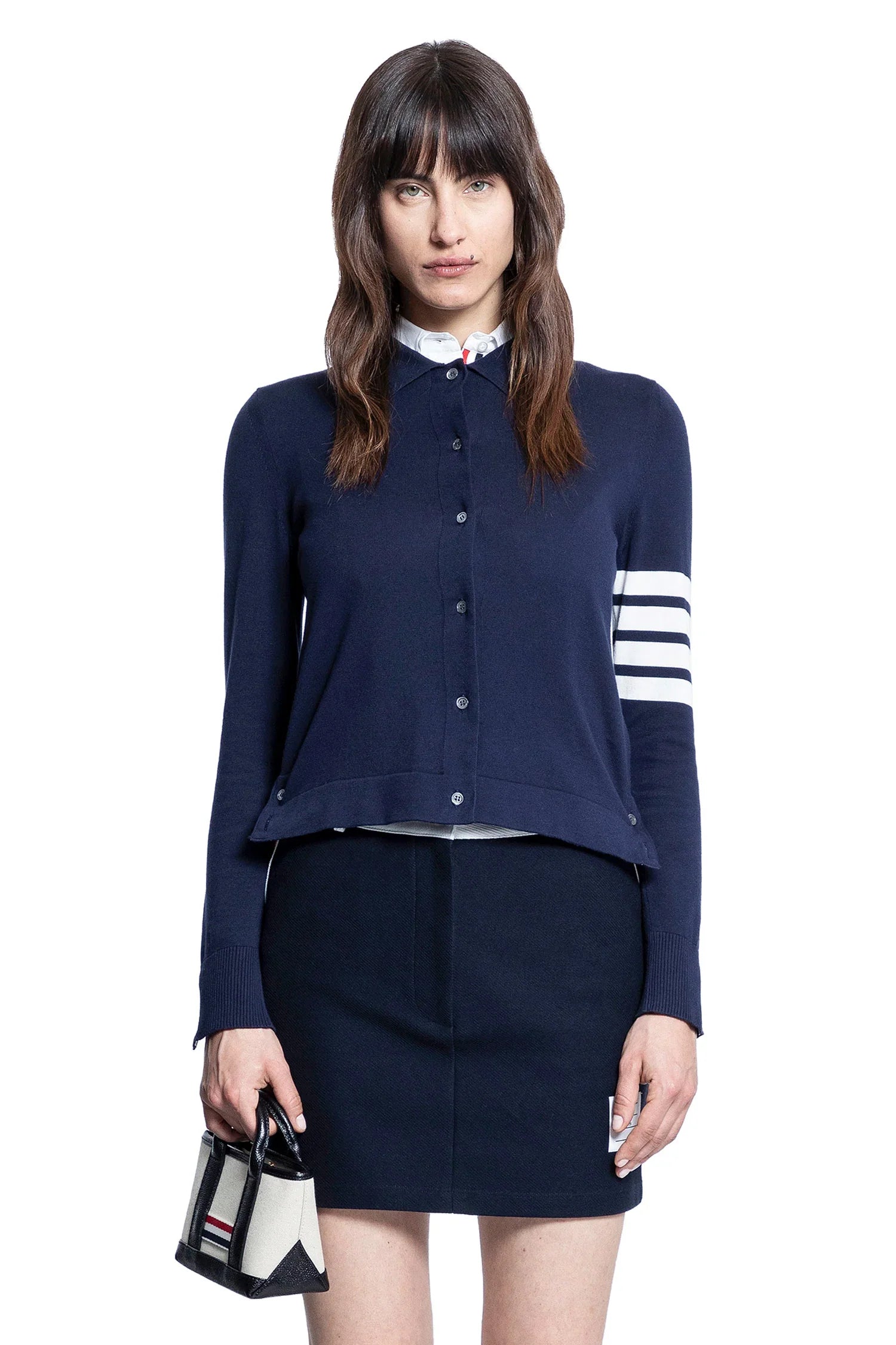 Cotton 4-bar cardigan - Antonioli.eu