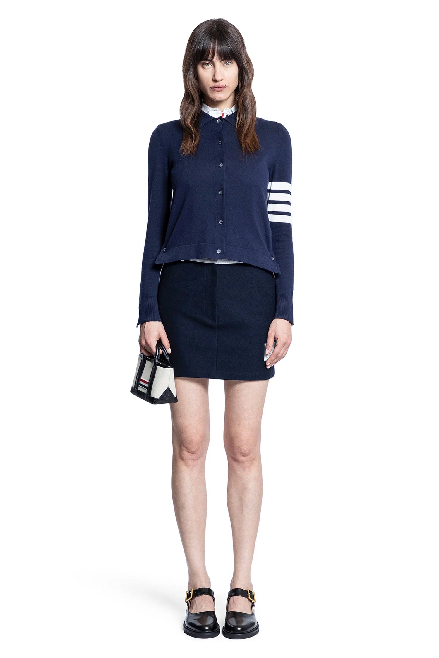 Cotton 4-bar cardigan - Antonioli.eu
