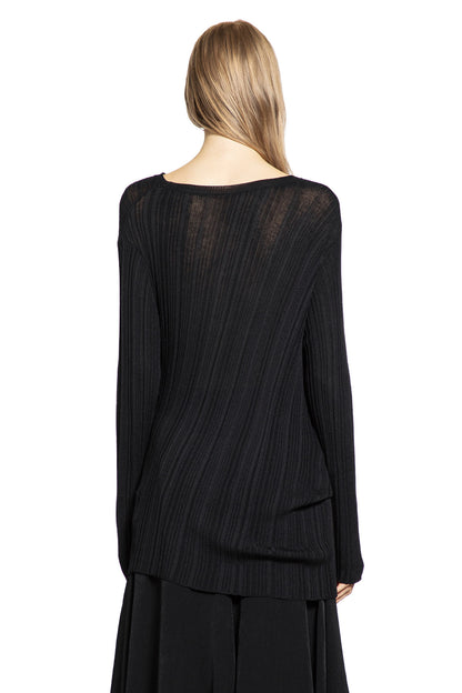 YOHJI YAMAMOTO WOMAN BLACK T-SHIRTS & TANK TOPS