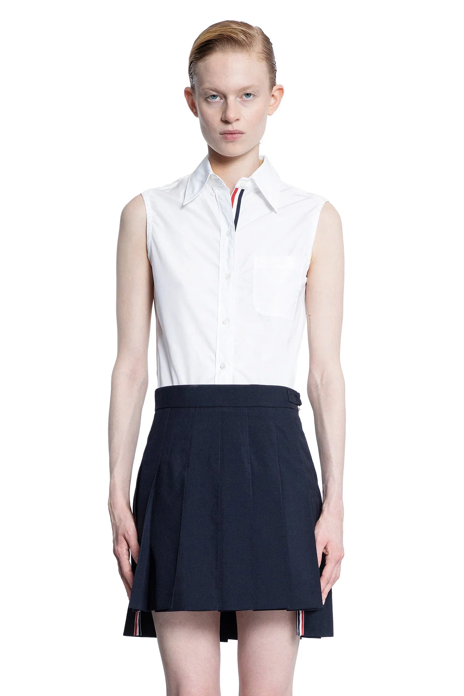 Poplin Sleeveless Shirt - Antonioli.eu