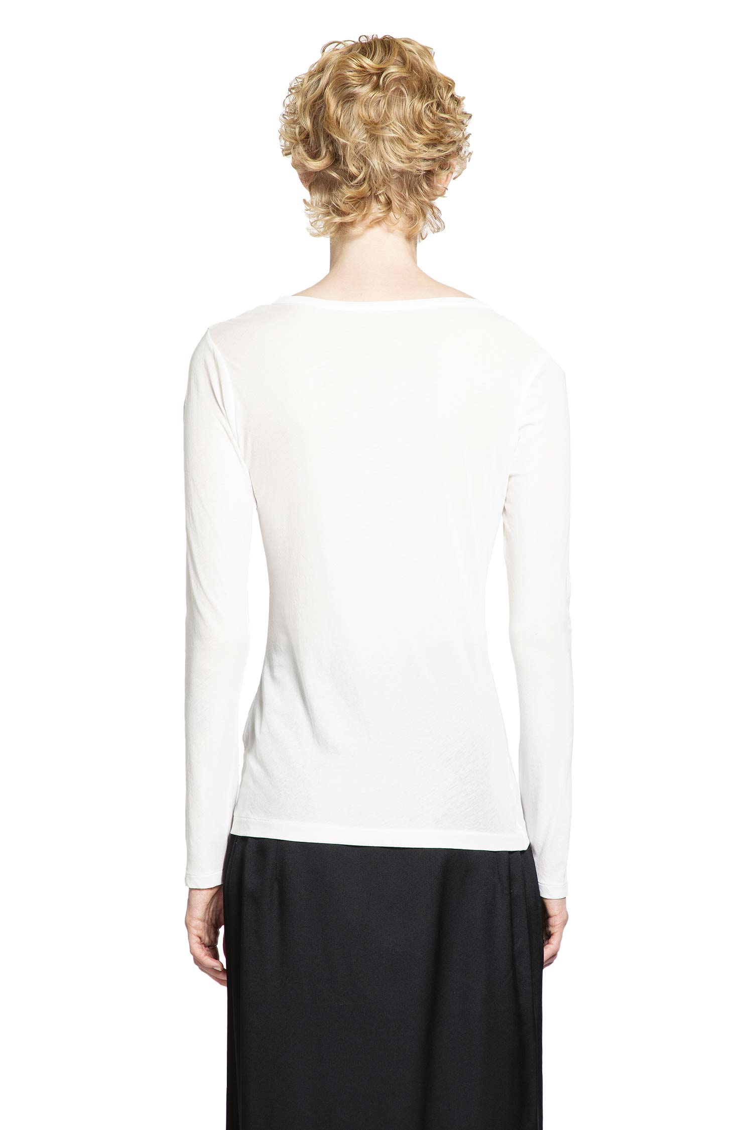 YOHJI YAMAMOTO WOMAN BLACK T-SHIRTS & TANK TOPS