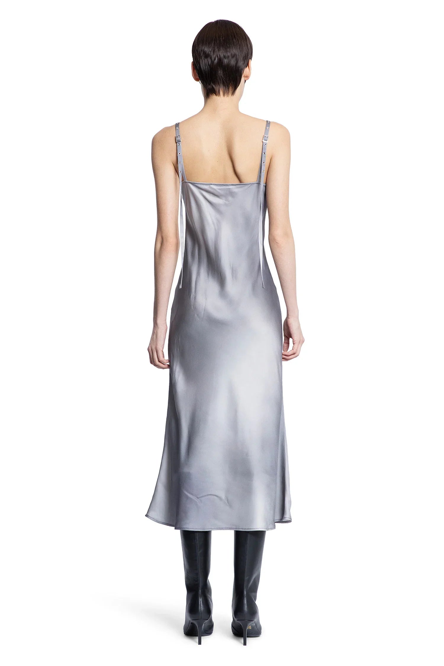 Printed Fluid Satin Slip dress - Antonioli.eu