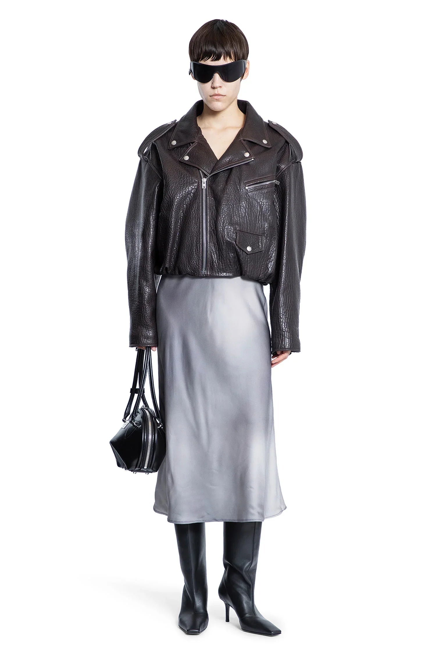 Printed Fluid Satin Slip dress - Antonioli.eu